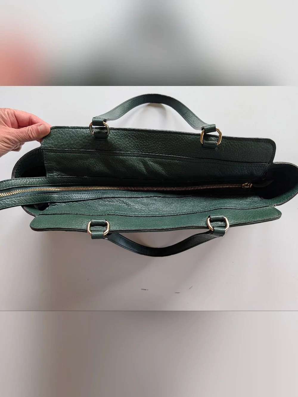 Kate Spade NY Chatham Lane Harlan Satchel 💚Leather Suede Bag Forest Green